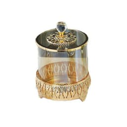 Luxury Style Gold Crystal Glass with Lid Decorative Storage Jar American European Coffee Table Candy Jar Decorative Ornaments