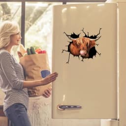 Farm Animal Stickers 3D Simulation Highland Cow Stickers Funny Reusable Cow Print Room Decor For Trucks Windows Bathrooms Cars