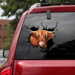 Farm Animal Stickers 3D Simulation Highland Cow Stickers Funny Reusable Cow Print Room Decor For Trucks Windows Bathrooms Cars
