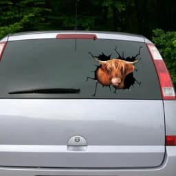 Farm Animal Stickers 3D Simulation Highland Cow Stickers Funny Reusable Cow Print Room Decor For Trucks Windows Bathrooms Cars