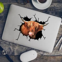 Farm Animal Stickers 3D Simulation Highland Cow Stickers Funny Reusable Cow Print Room Decor For Trucks Windows Bathrooms Cars