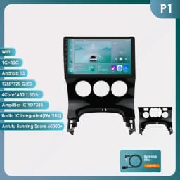 Hizpo Autoradio Car Radio for Peugeot 3008 2009-2015 2din Android 13 Multimedia Video Player Stereo GPS Carplay Touch Screen RDS
