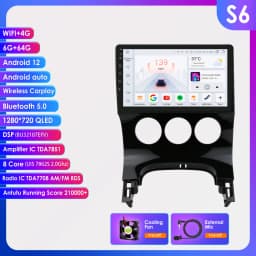 Hizpo Autoradio Car Radio for Peugeot 3008 2009-2015 2din Android 13 Multimedia Video Player Stereo GPS Carplay Touch Screen RDS