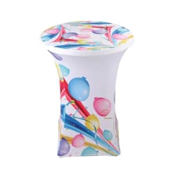 Round Digital Print Cocktail Stand Cover, Spandex Stretch Table Cloth for Wedding, Birthday Party, Event, Christmas, 2Pcs, 80cm