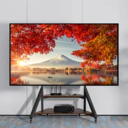 Adjustable Height Rolling TV Floor Stand Industrial Television TV Mount Bracket for 40-75 Inches Max Load 80KG