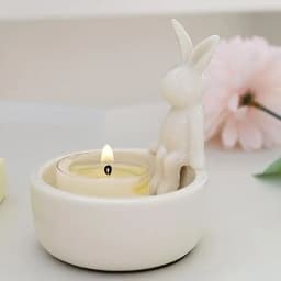 Rabbit Candlestick Holder Cute Candle Holder Ceramic Candle Holder Decor High Temp Resistant Scented Candles Holder For Home