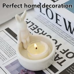 Rabbit Candlestick Holder Cute Candle Holder Ceramic Candle Holder Decor High Temp Resistant Scented Candles Holder For Home
