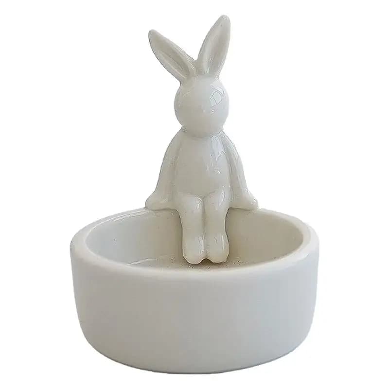 Rabbit Candlestick Holder Cute Candle Holder Ceramic Candle Holder Decor High Temp Resistant Scented Candles Holder For Home