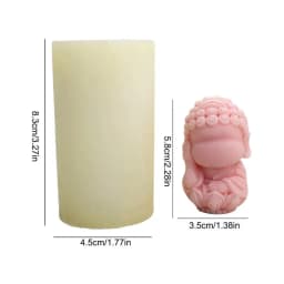 Buddha Statue Silicone Mold 3D Silicone Mold Buddha Candle Molds Don'T Listen Talk Or Look Shape Soy Wax Candle For Birthday