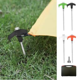 15pcs Metal Tent Spikes Camping Pegs Drill In Ground Anchors Heavy Duty Spiral Screw Stakes Ground Anchors Screw In Tent Stakes