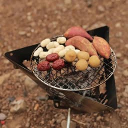 Camping Triangular Brazier Outdoor Hanging Triangular Burning Platform Tripod BBQ Grill Folding Firewood Burner Bonfire Stove