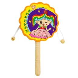 Drum Toy For Kid Flower Shape DIY Rattle Drum Boys & Girls Creative Percussion Instrument Portable Drum Toy For Kindergarten Art