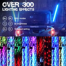 2pcs 2FT RGB Waterproof LED Whip Light Multi-Color Flagpole Lamp Bowlight for Offroad Sand Rails Buggies SxS ATV/UTV RZR Trucks
