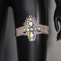 Stonefans AB Color Geometric Thigh Chain Elastic Women Exaggerate Dance Club Rave Fashion New Leg Jewelry for Women Summer Gifts