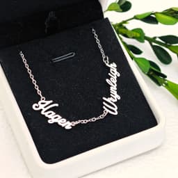 DOREMI Multi Names Stainless Steel Waterproof Personalized Necklace Mini Names Cursive Necklace
