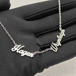 DOREMI Multi Names Stainless Steel Waterproof Personalized Necklace Mini Names Cursive Necklace