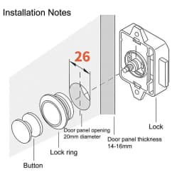 Camper Car Push Lock Keyless RV Push Cabinet Locks Metal Boat Cabinet Cupboard Push Button Compartment Latch Catches Locks
