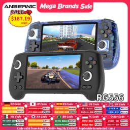 Anbernic RG556 Retro Handheld Game Console Android 13 System 5.48 inch AMOLED Screen T820 Video Player Built-in Hall Trigger Fan