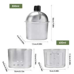 4PCS Canteen Water Bottle Cookware Set Outdoor Camping Aluminum Canteen Cup Wood Stove Set With Cover Bag For Hiking Backpacking