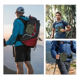 4PCS Canteen Water Bottle Cookware Set Outdoor Camping Aluminum Canteen Cup Wood Stove Set With Cover Bag For Hiking Backpacking