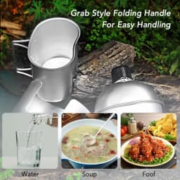 4PCS Canteen Water Bottle Cookware Set Outdoor Camping Aluminum Canteen Cup Wood Stove Set With Cover Bag For Hiking Backpacking