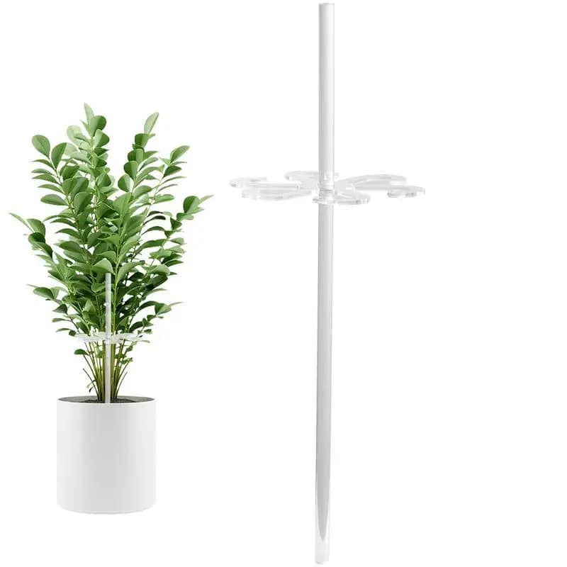 Plant Stem Hook With Stake Holder Clear Acrylic Plant Holder Hook Climbing Plant Support Clips for Orchid Rose Flowers