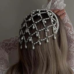 Stonefans Grid Pendant Headdress Costume Women Carnival Headband 1920s Pearl Hair Bohemian Fashion Vintage Headwear Accessories