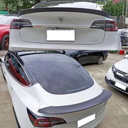FOR 2017-2022 TESLA MODEL 3 V STYLE HIGHKICK GLOSS BLACK REAR TRUNK SPOILER WING