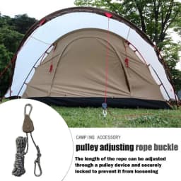 Rope For Camping Outdoor Rope Camping Rope Camping Cord Weatherproof Hiking Rope Adjustable Strong Rope With Pulley Tent Rope