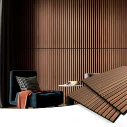 Art3d Wood Slat Acoustic Panels for Stylish Decor and Noise Reduction, 3D Textured Panel for Ceiling and Wall, Samples Pack