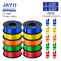 JAYO PETG Filament 1.75MM 10Rolls/set 3D Filament PETG For FDM 3D Printers Neatly Wound 3D Printer Materials