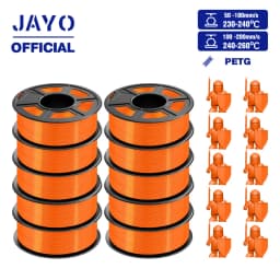 JAYO PETG Filament 1.75MM 10Rolls/set 3D Filament PETG For FDM 3D Printers Neatly Wound 3D Printer Materials