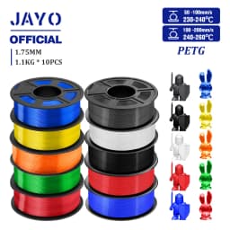 JAYO PETG Filament 1.75MM 10Rolls/set 3D Filament PETG For FDM 3D Printers Neatly Wound 3D Printer Materials