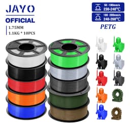 JAYO PETG Filament 1.75MM 10Rolls/set 3D Filament PETG For FDM 3D Printers Neatly Wound 3D Printer Materials