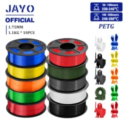 JAYO PETG Filament 1.75MM 10Rolls/set 3D Filament PETG For FDM 3D Printers Neatly Wound 3D Printer Materials