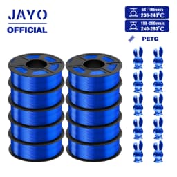 JAYO PETG Filament 1.75MM 10Rolls/set 3D Filament PETG For FDM 3D Printers Neatly Wound 3D Printer Materials