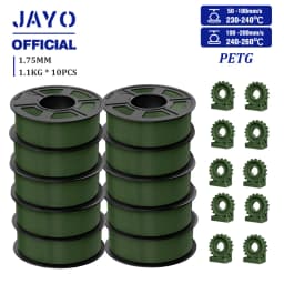 JAYO PETG Filament 1.75MM 10Rolls/set 3D Filament PETG For FDM 3D Printers Neatly Wound 3D Printer Materials