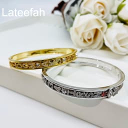 Lateefah Personality Slider Bangle Roman Numeral Women Bangle Sliding Zircon Letters Symbol Number Charms Accessories