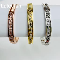 Lateefah Personality Slider Bangle Roman Numeral Women Bangle Sliding Zircon Letters Symbol Number Charms Accessories