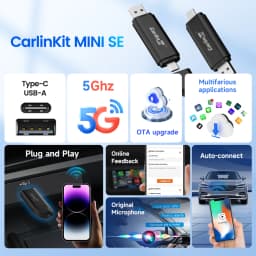Carlinkit Wireless Carplay Adapter Non-Inductive Connection Wired To Wireless Car Play USB Dongle Nissan Benz Audi Mazda Peugeot
