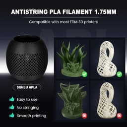 SUNLU 5KG PLA Plus/Clear/AntiString Filament 1.75mm 1kg Spool (2.2lbs) Neatly Wound Filament Fit Most FDM Printer