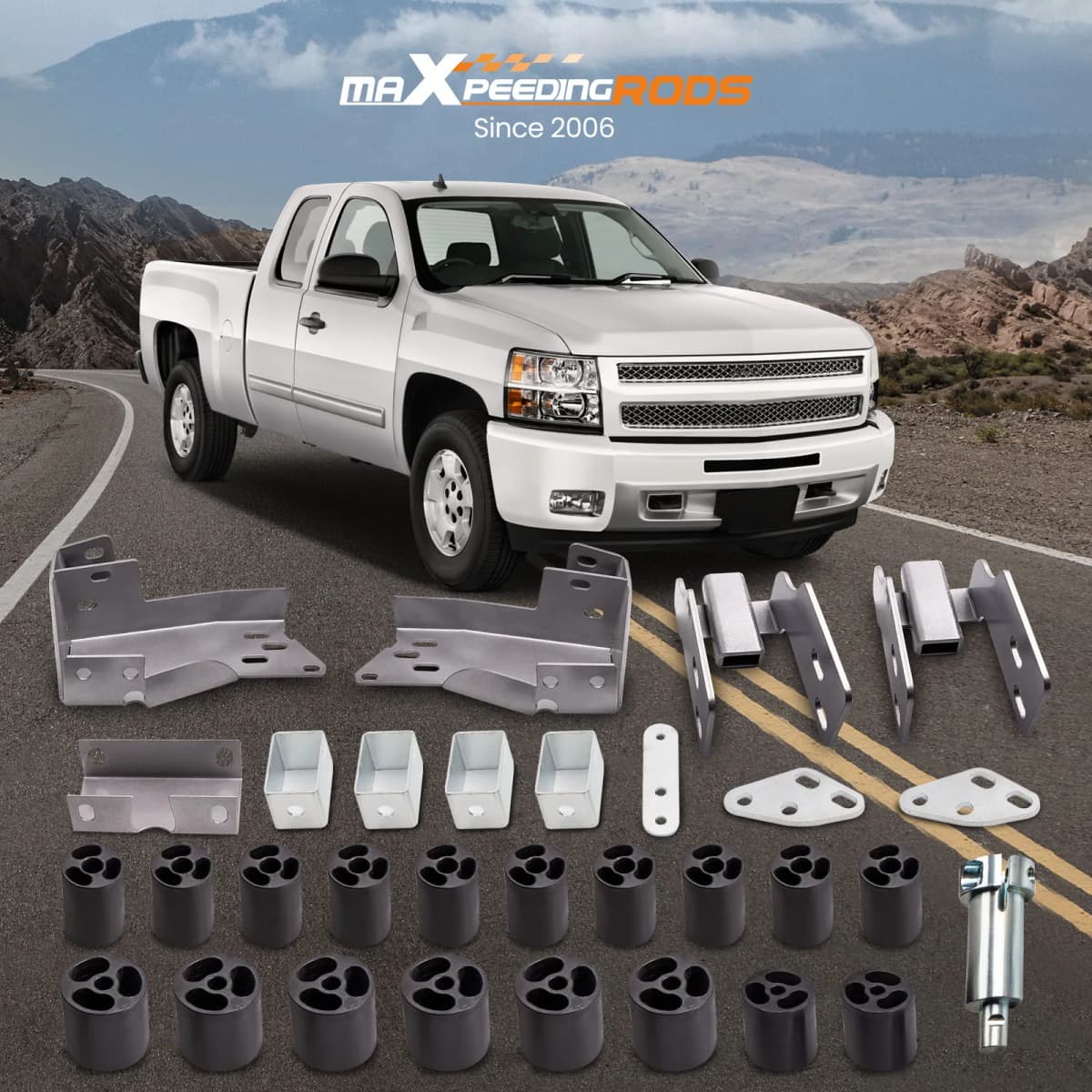 3" Body Lift Kit Front Rear for Chevrolet GMC Silverado Sierra 1500 2007-13