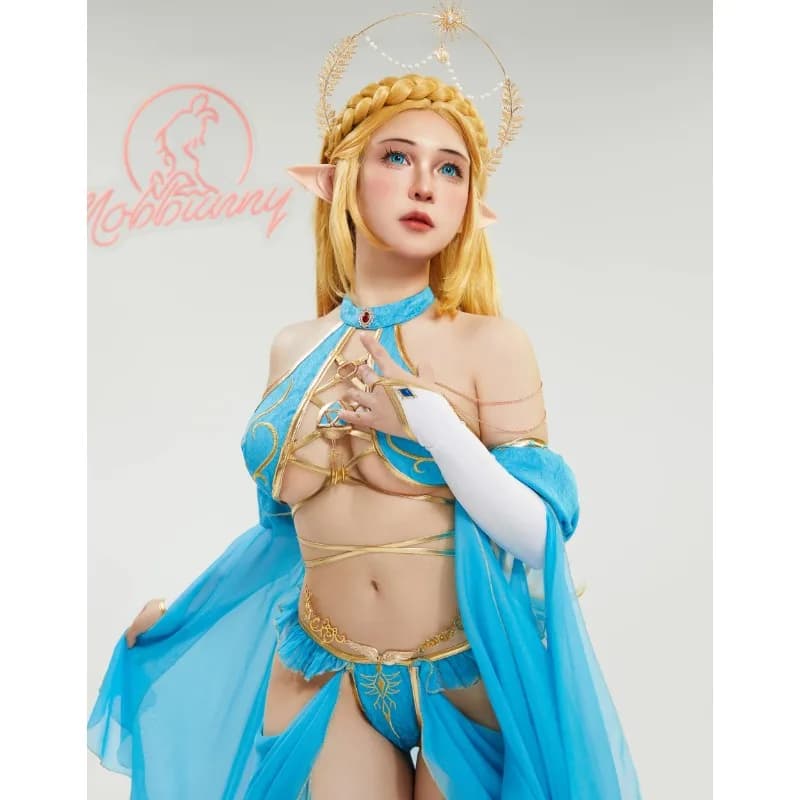 MICCOSTUMES Women's Princess Cosplay Wig and Accessory Hair Crown Headwear and Earrings
