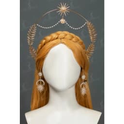 MICCOSTUMES Women's Princess Cosplay Wig and Accessory Hair Crown Headwear and Earrings
