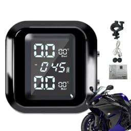 Tire Pressure Monitor Waterproof Motorcycle TPMS System High Precision LCD Display Real-time Monitoring Motorcycle Accessories