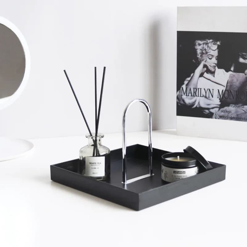 Tray Storage Desk Organizer Table Decorate Cosmetics Jewelry Sundries Display Makeup Bedroom Round Solid Color Storage organizer