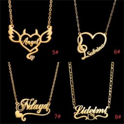 DOREMI Private Name Number Clavicle Chain Female Pendant Accessories Necklace Custom Stainless Steel Personalized Necklace