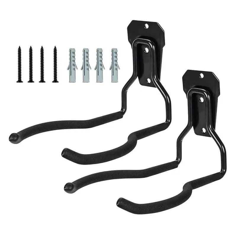 Garage Storage Hooks Steel Wall-Mounted Tool Hanger Space-Saving Rustproof Organizer Multipurpose Holder for Lawn Mowers Shovels