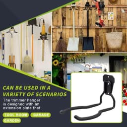 Garage Storage Hooks Steel Wall-Mounted Tool Hanger Space-Saving Rustproof Organizer Multipurpose Holder for Lawn Mowers Shovels