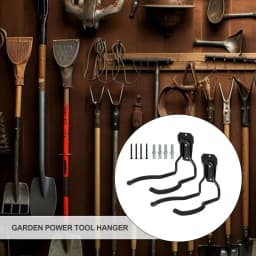 Garage Storage Hooks Steel Wall-Mounted Tool Hanger Space-Saving Rustproof Organizer Multipurpose Holder for Lawn Mowers Shovels